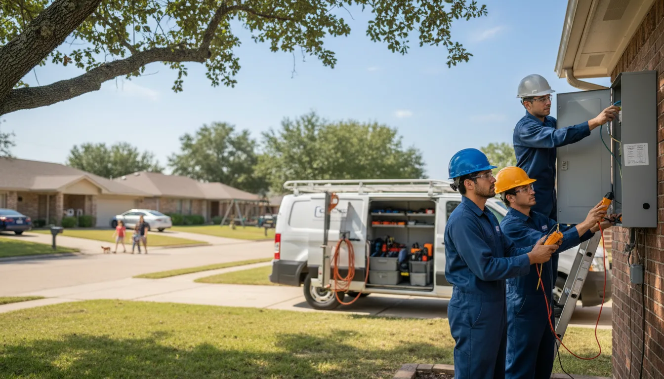 Certified electrician providing emergency electrical services in New Summerfield, TX
